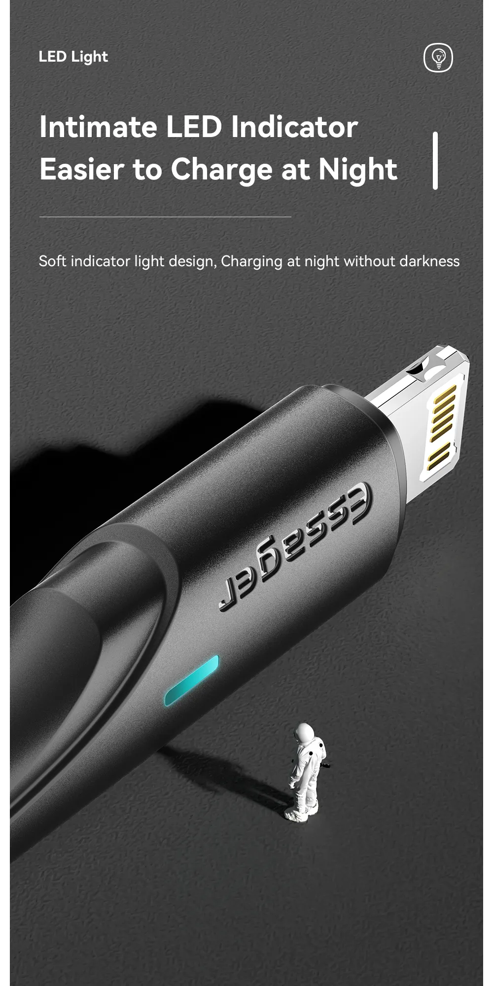 ESSAGER ES-X37 Series 3 in 1 USB A to USB C Lightning Micro Charging Cable