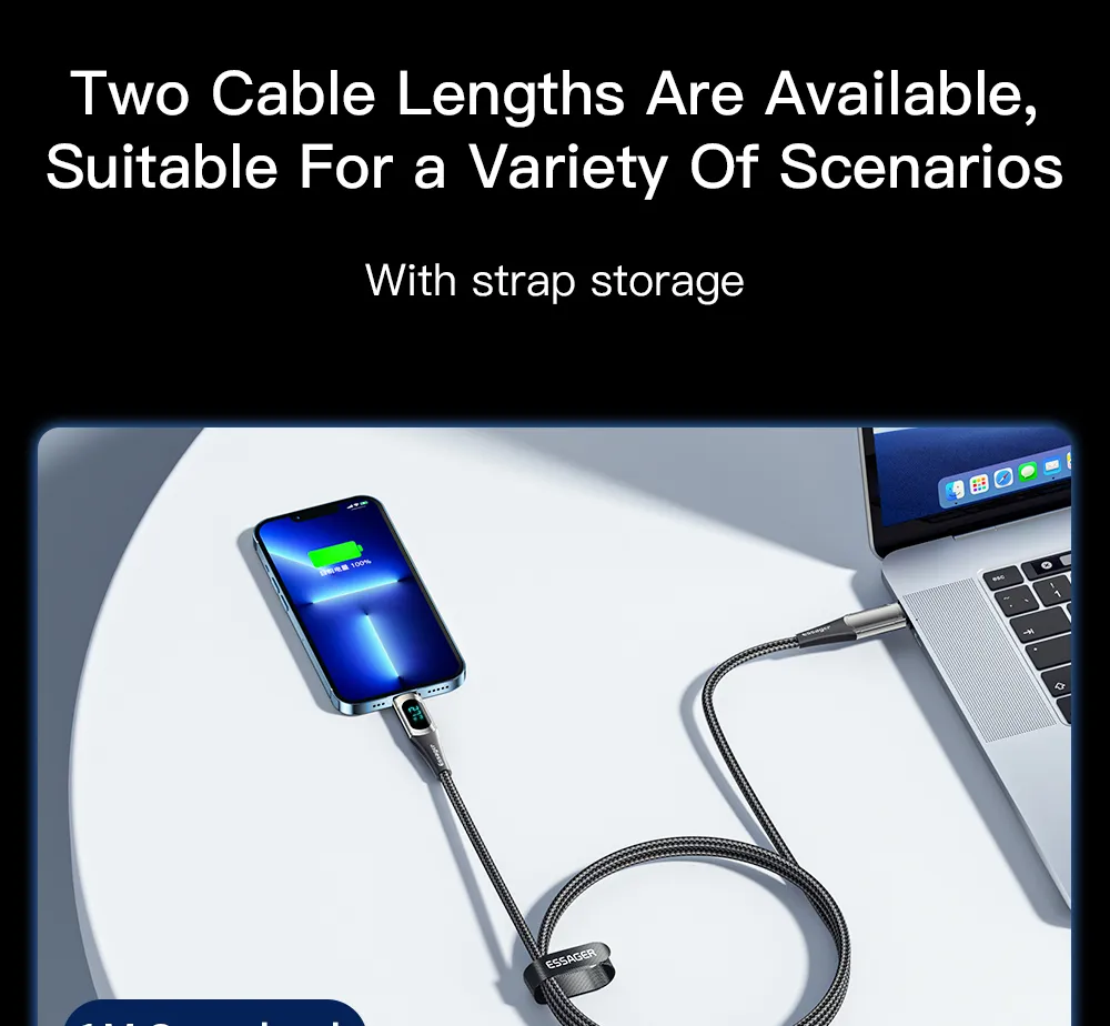 ESSAGER ES-X15 Series C-L PD 20W iPad iWatch iPhone Lightning to USB C Cable