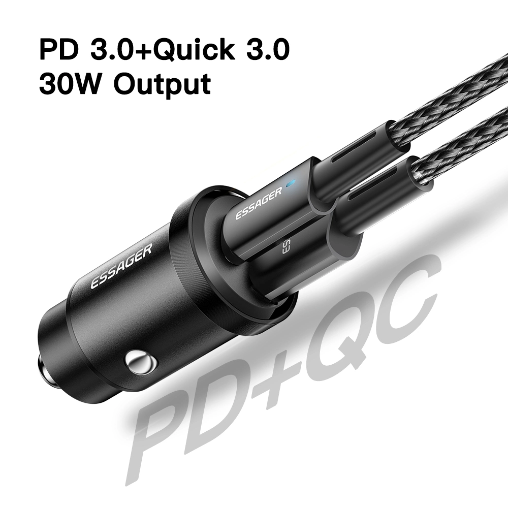 Wholesale 20W PD USB-C and USB-A 3.0A Quick Charge Dual 2 Port Car