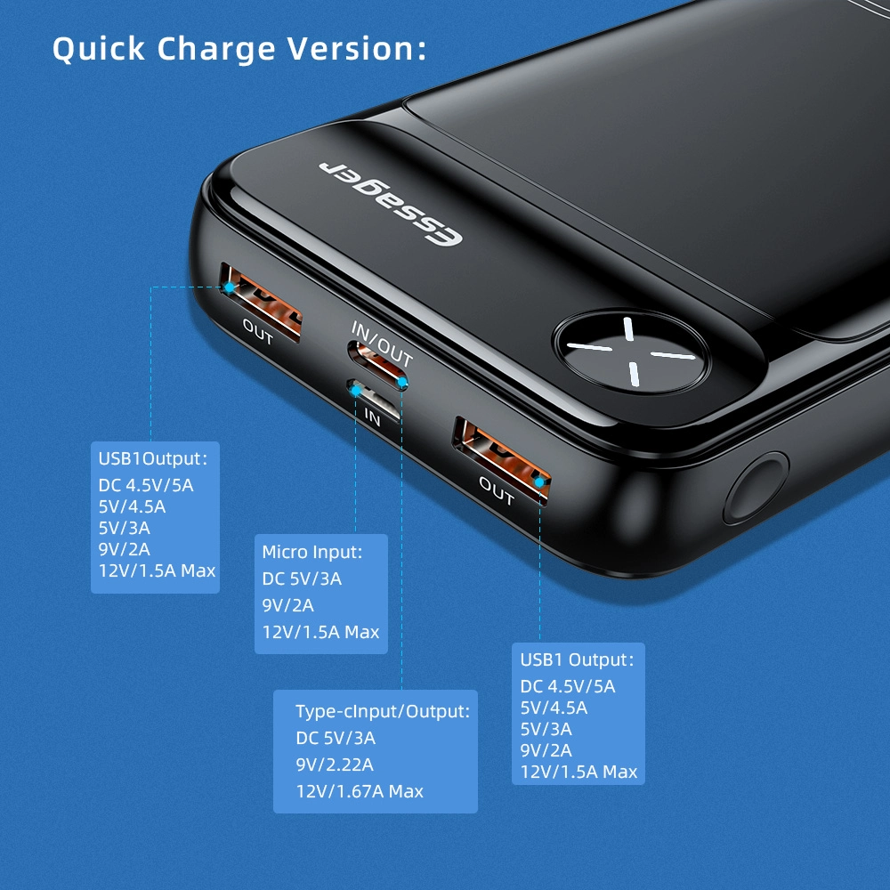 ESSAGER ES-D016 Series 20000mah Quick Charge Best Power Bank Charger