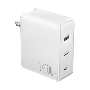 ESSAGER PST-140C2A-LB-GAN Series 140W 3 Ports in 1 USB A 2 Type C Mobile Charger